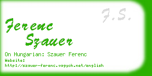 ferenc szauer business card
